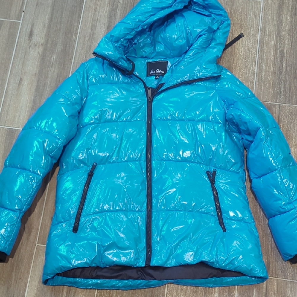 Sam Edelman Shiny Teal Puffer Jacket